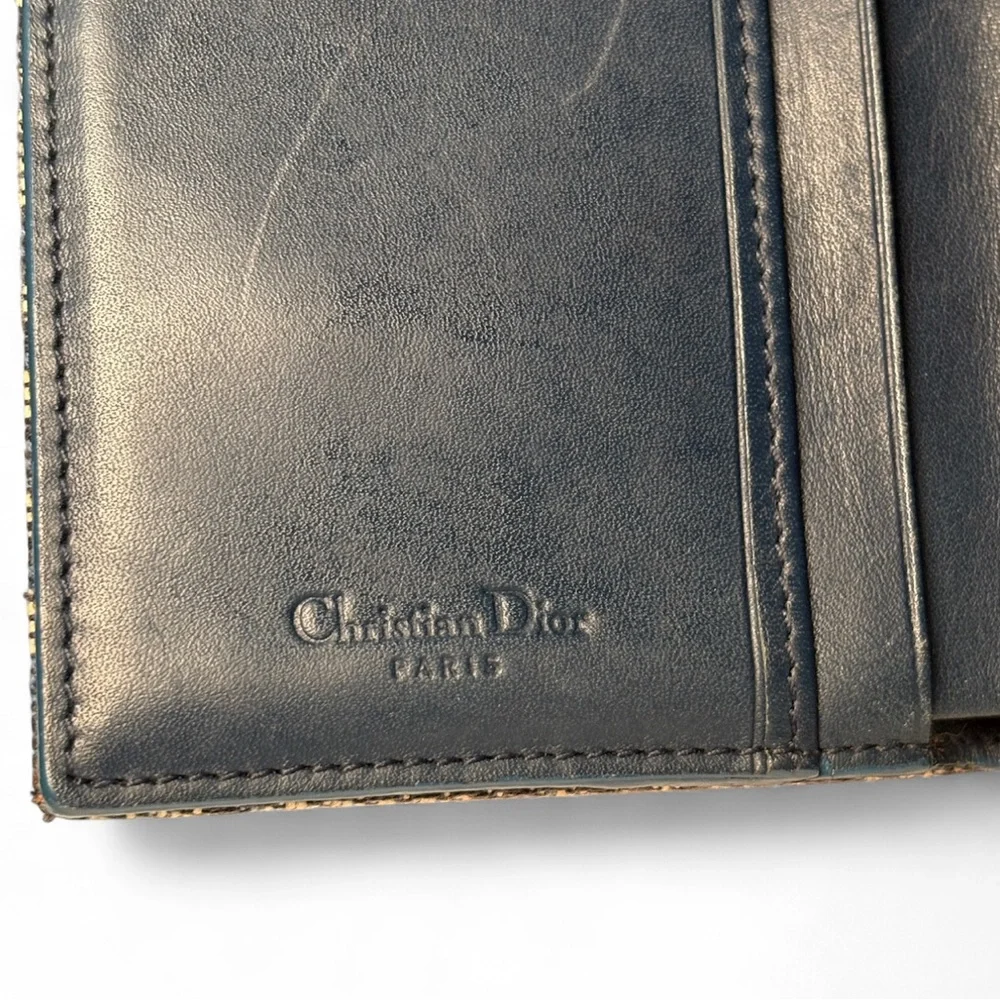 Christian Dior — Lotus Trifold Saddle Wallet in blue Dior Oblique jacquard✨ #519